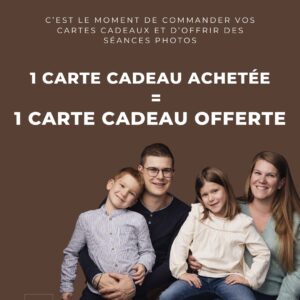 OFFRE SPECIALE - 1 achetée = 1 offerte - Carte cadeau pour une séance photo (Lausanne/Morges)
