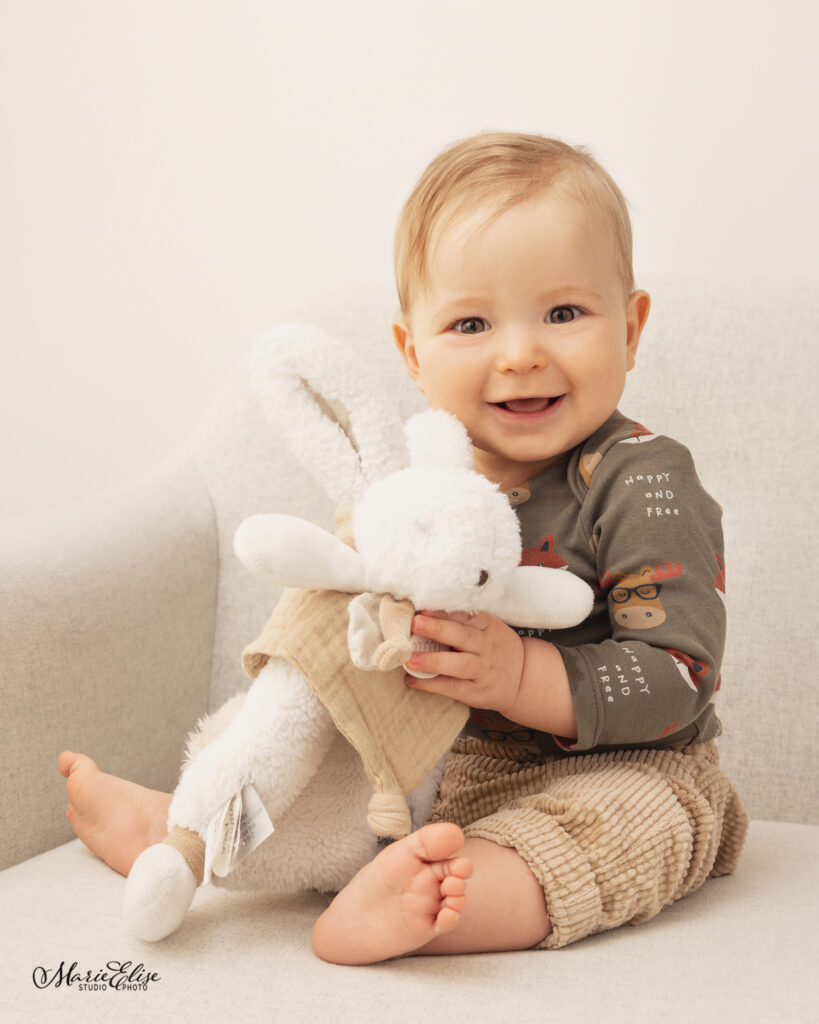 Doudou bébé Lapin blanc